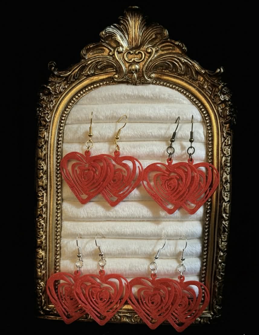 Rose Heart Earrings