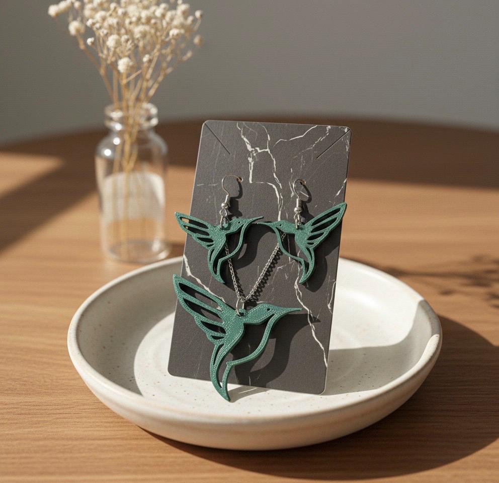 Emerald flight earring and necklace set