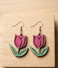 Wooden Tulip Earrings