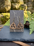 Wooden Triquetra Earrings