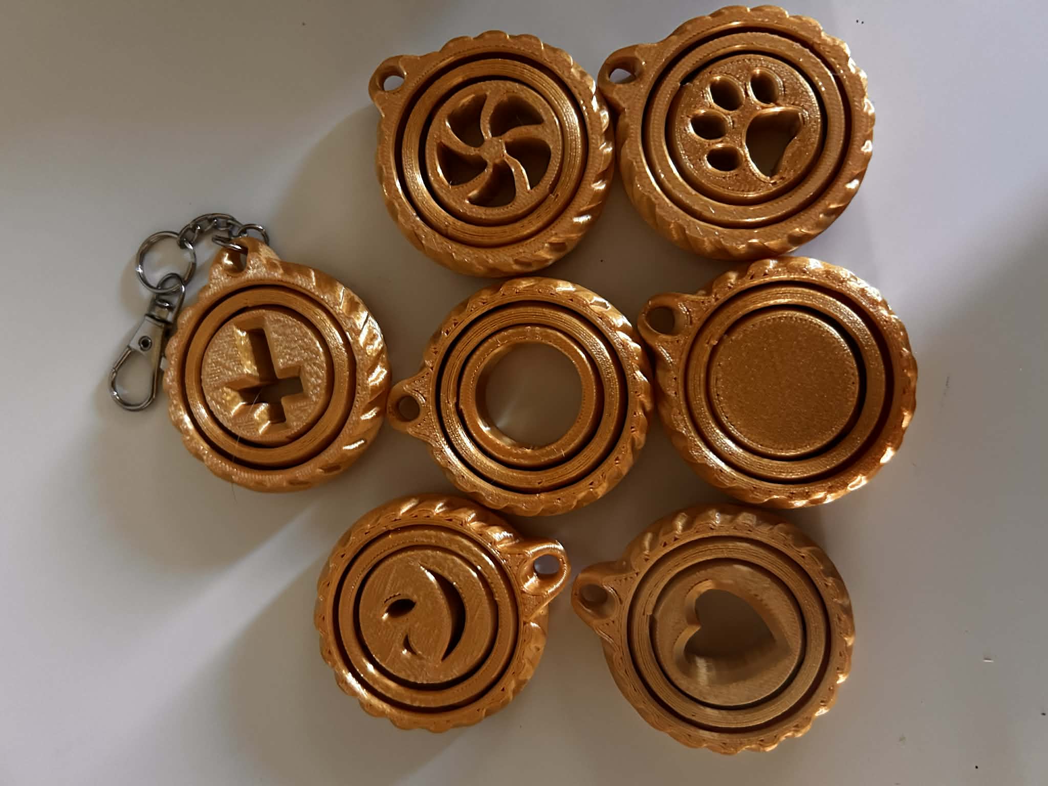 Golden Gyro Spinner Keychains - Fidget Toy Set