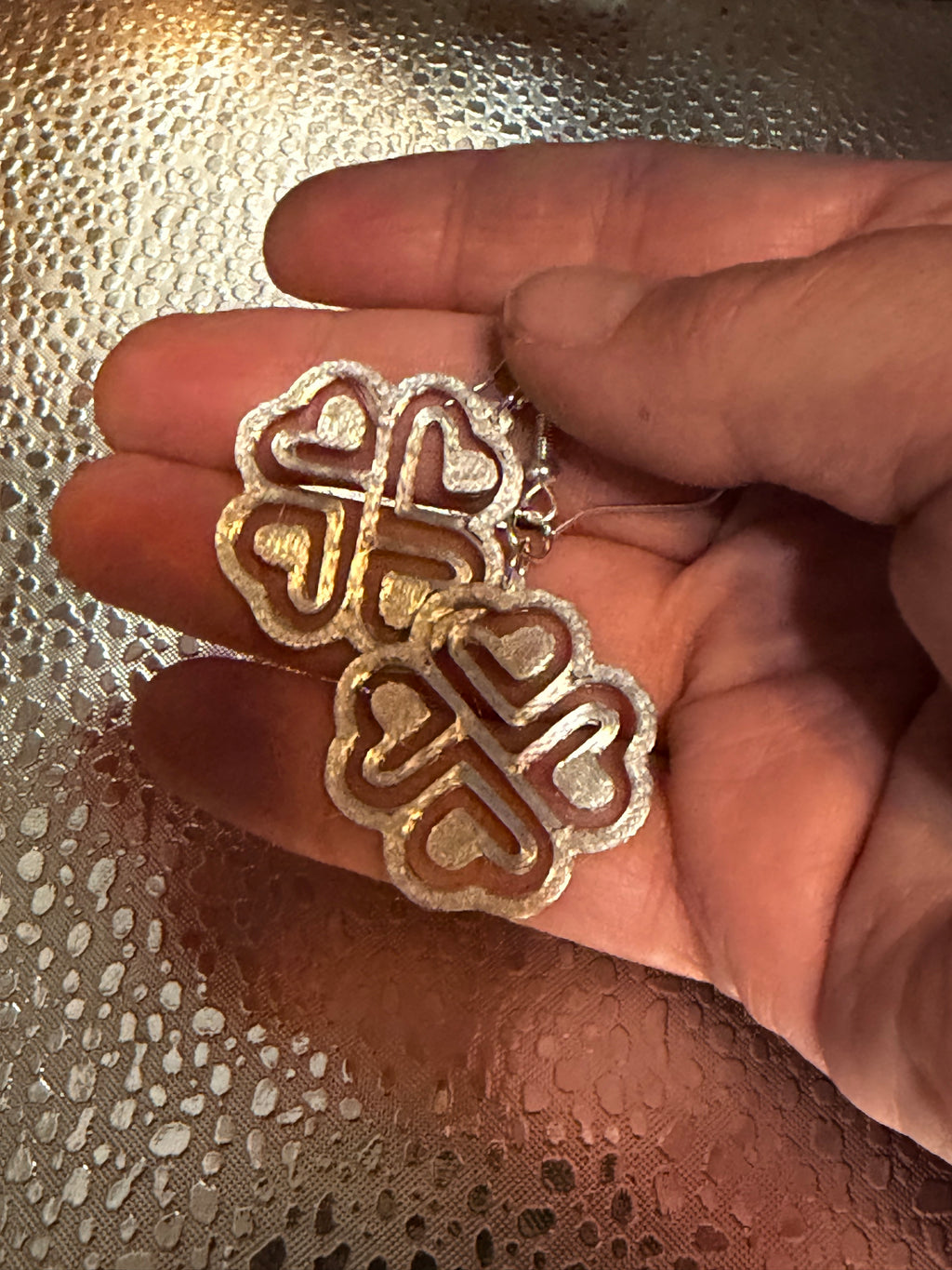 Silver Celtic Knot Four-Leaf Clover Earrings