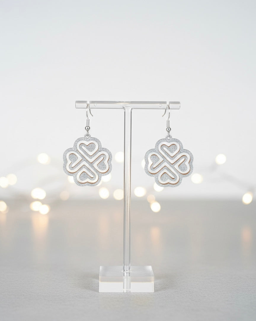 Celtic Knot Four-Leaf Clover Earrings - Spring Collection