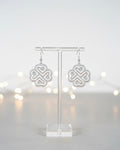 Silver Celtic Knot Four-Leaf Clover Earrings