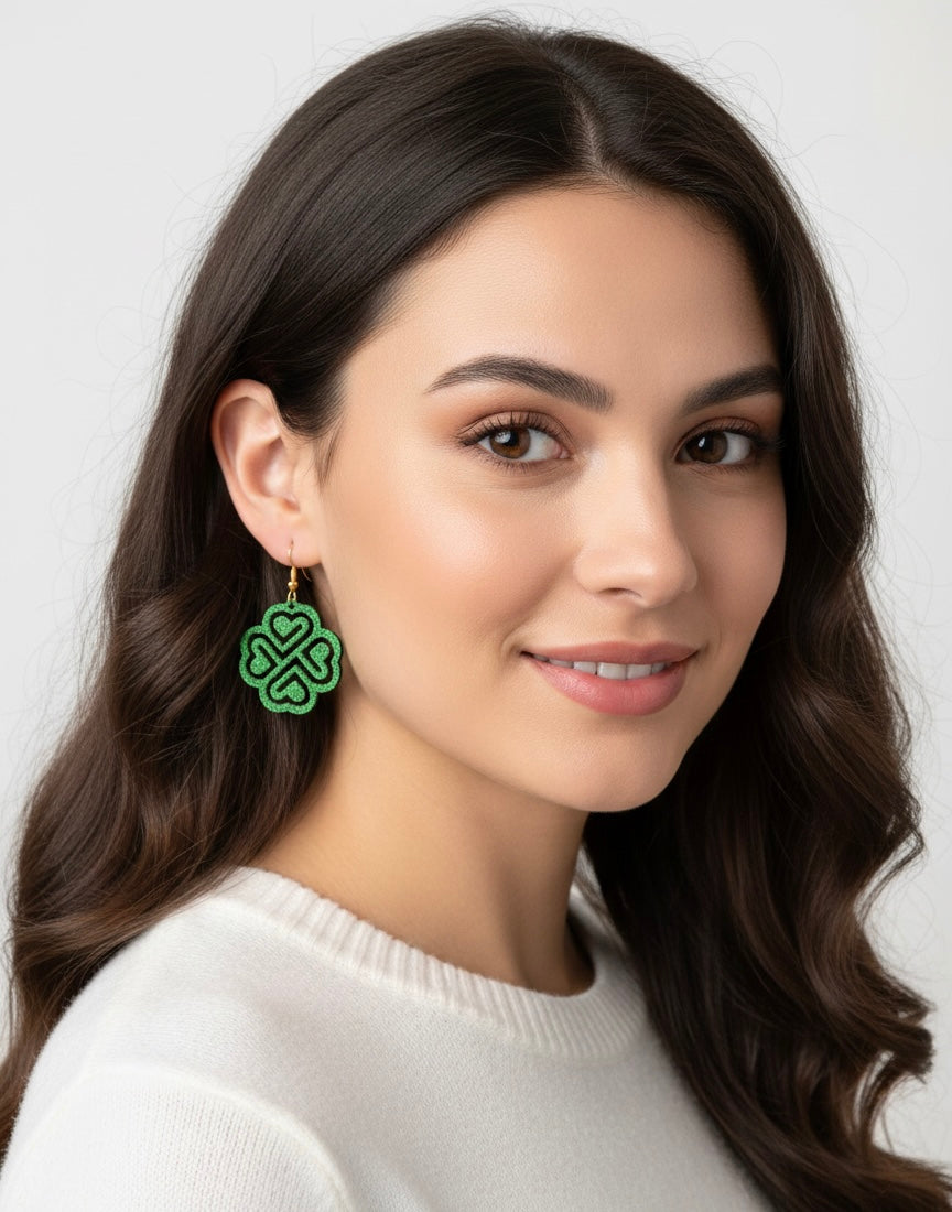 Celtic Knot Four-Leaf Clover Earrings - Spring Collection