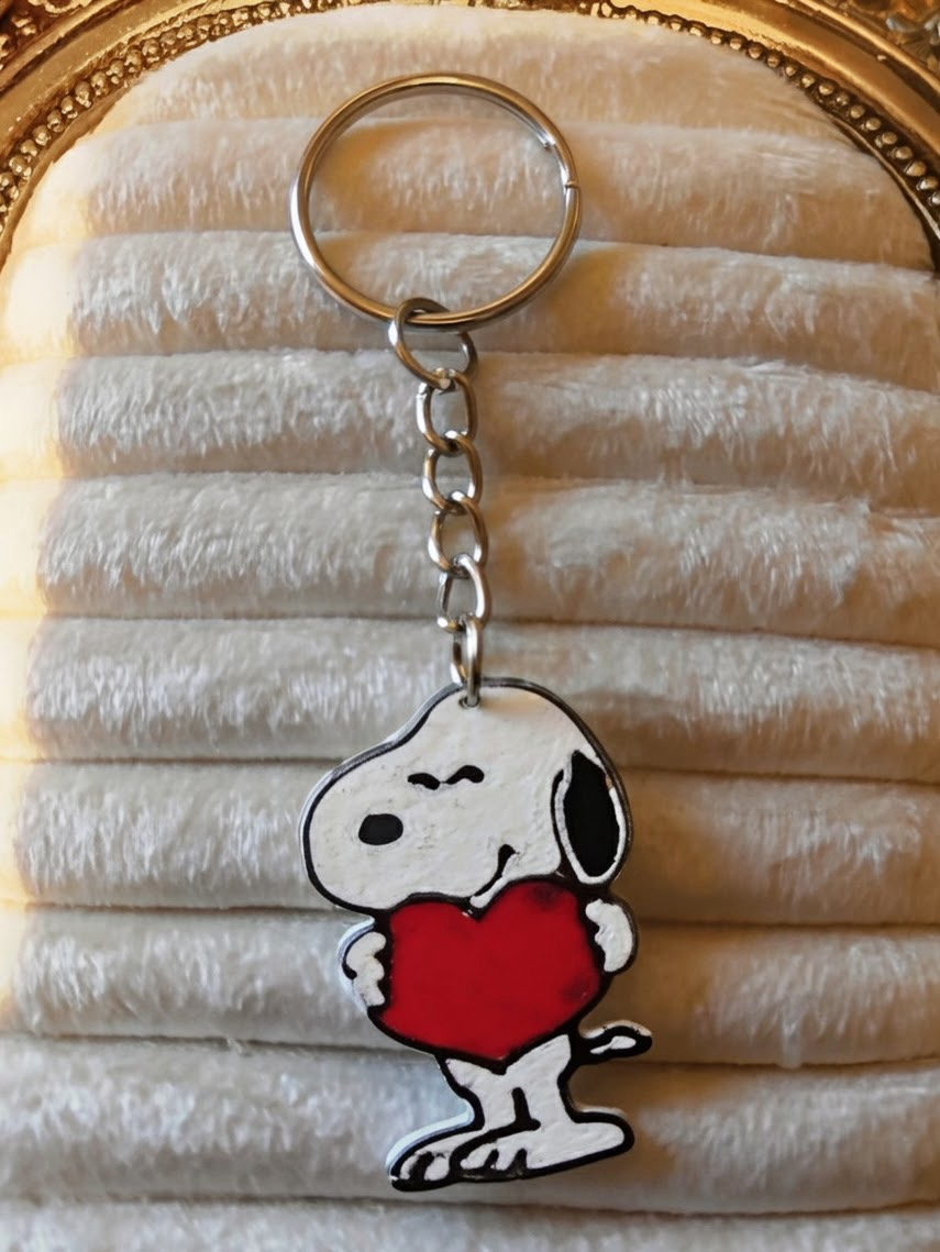 Snoopy Heart Keychain - Valentine's Day Charm