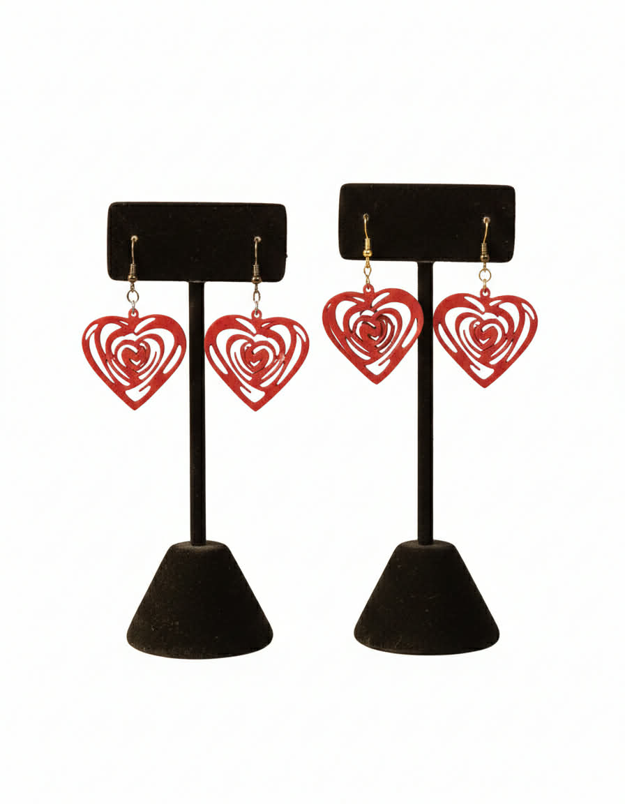 Rose Heart Earrings