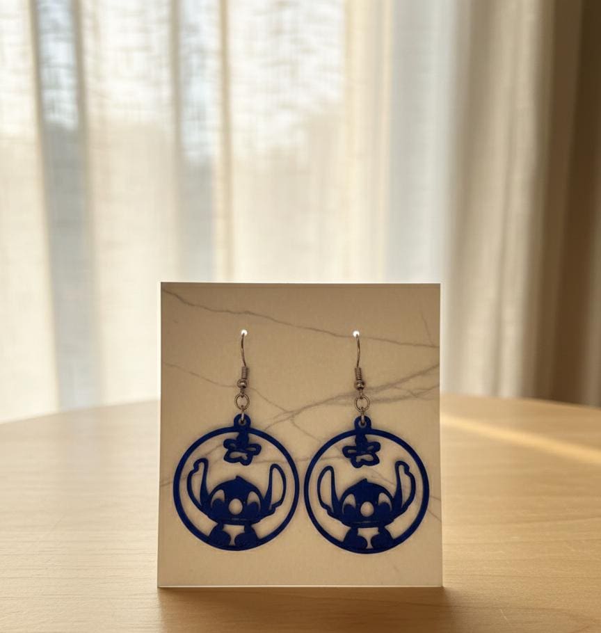 Blue Mischief Earrings with Extraterrestrial Charm