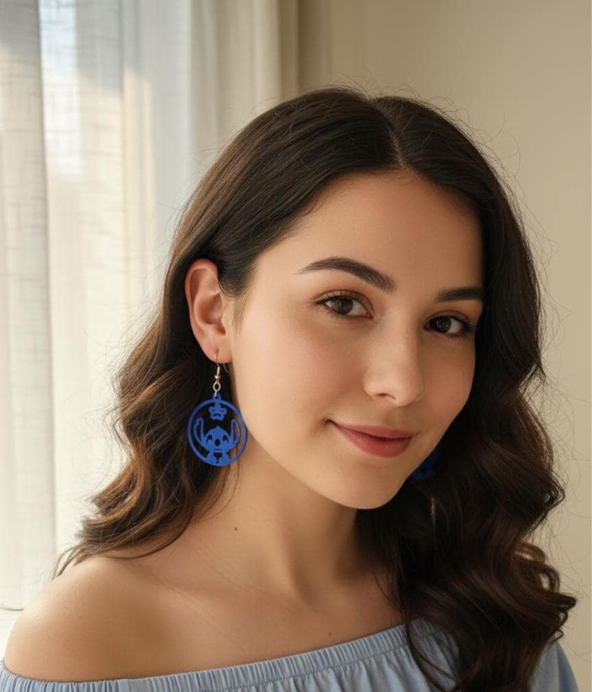 Blue Mischief Earrings with Extraterrestrial Charm